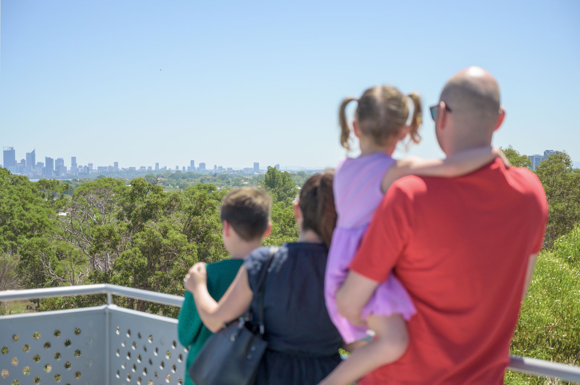 Wireless Hill Park - View Point_Family Looking Towards City